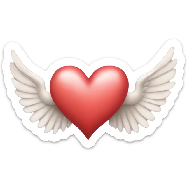 Heart shape with wings sticker
