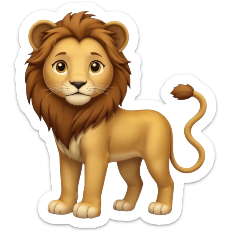 in lion family, only Kid Girl lion., full body, single tail sticker