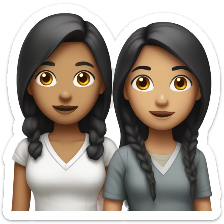 "Two high school girls, one with black hair and the other with red hair." sticker