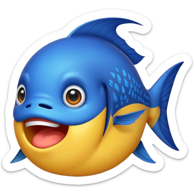 buatkan emoji namun berbentuk ikan 🐟 yang chubby untuk discord emoji tentang mancing untuk announcement  sticker