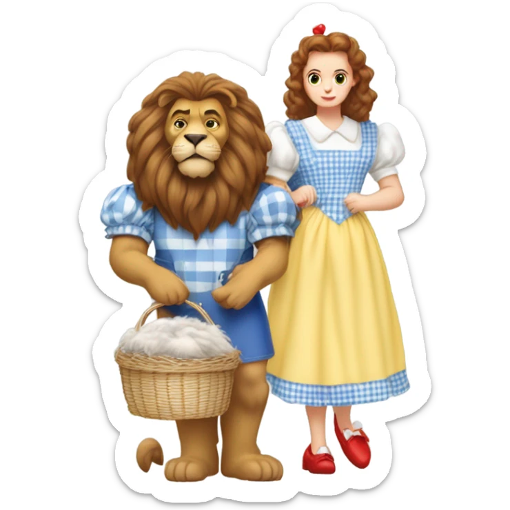 Dorothy and the Cowardly Lion in The Wizard of Oz sticker