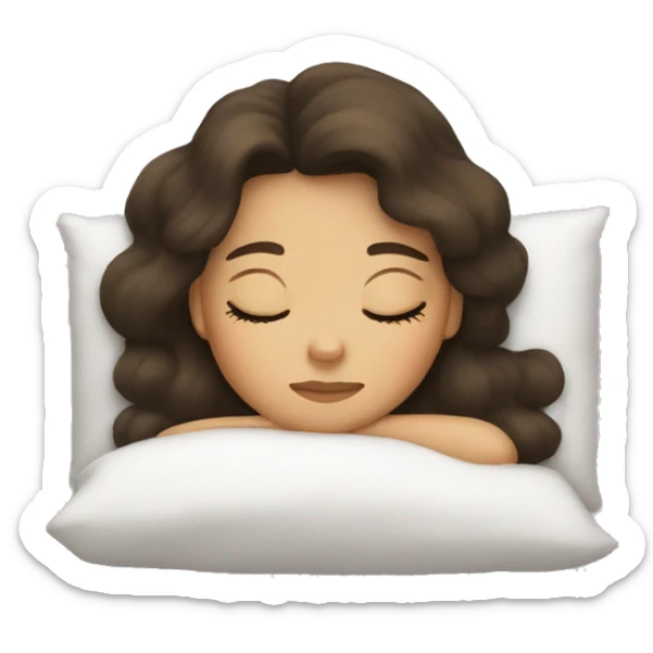 Brunette girl sleeping sticker
