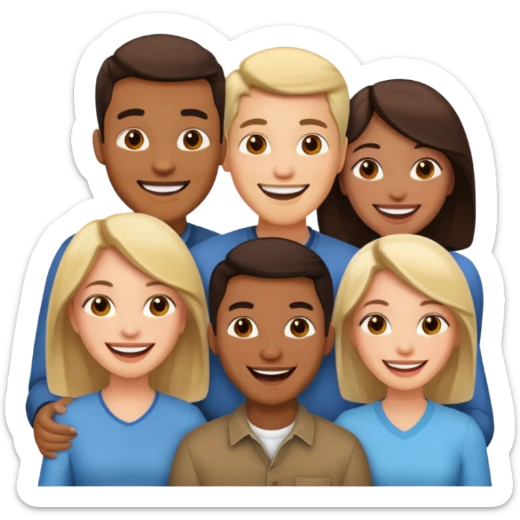 a group of 4 people all of SAME AGE GROUp two men n two women sticker