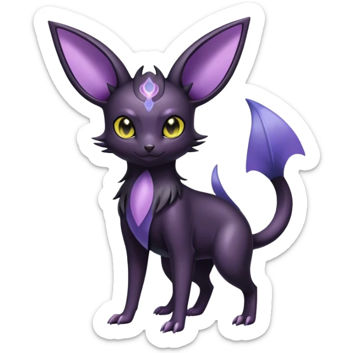 Shiny Dark Noibat-Espeon-Umbreon-Nidorino-fusion-hybrid full body sticker