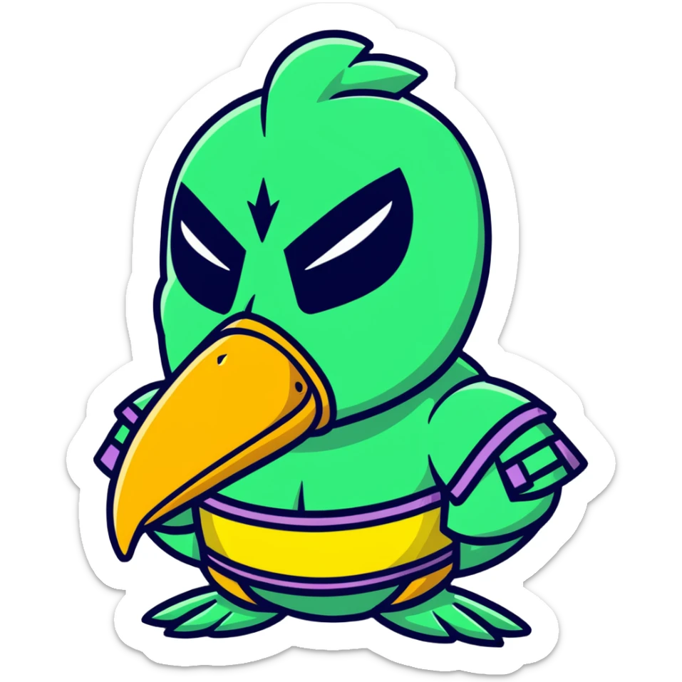 Louisiana themed luchador mask with pelican and bayou design sticker