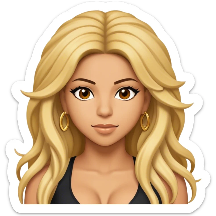 Cinematic Realistic portrait of Shakira, shown as a dynamic pop icon with expressive features and detailed modern attire, illuminated by vibrant, energetic lighting that highlights her global influence sticker