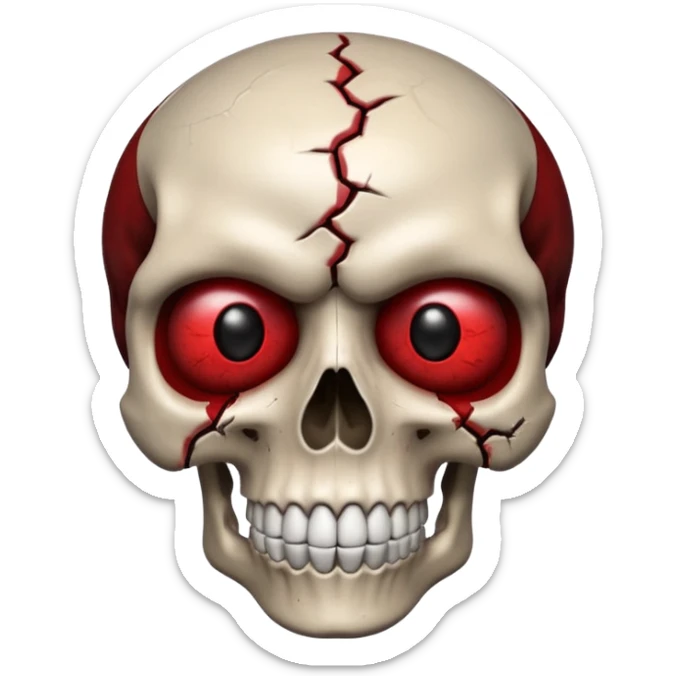 Lose Emoji

Glossy 3D emoji of a skull with red eyes, slightly cracked, dark red and black tones. sticker