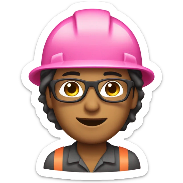 Ingeniería con casco rosado
 sticker