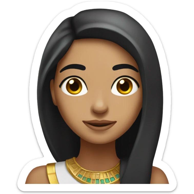 my egyptian friend maria with dark chin long hair who has a very friendly facial expression like a teach sticker
