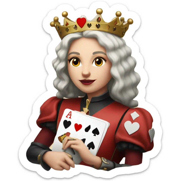Queen of hearts playing Card but with Rhaenyra Targaryen  sticker