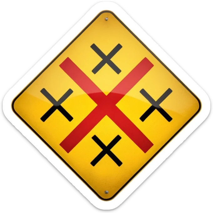 Railway crossing sign sticker