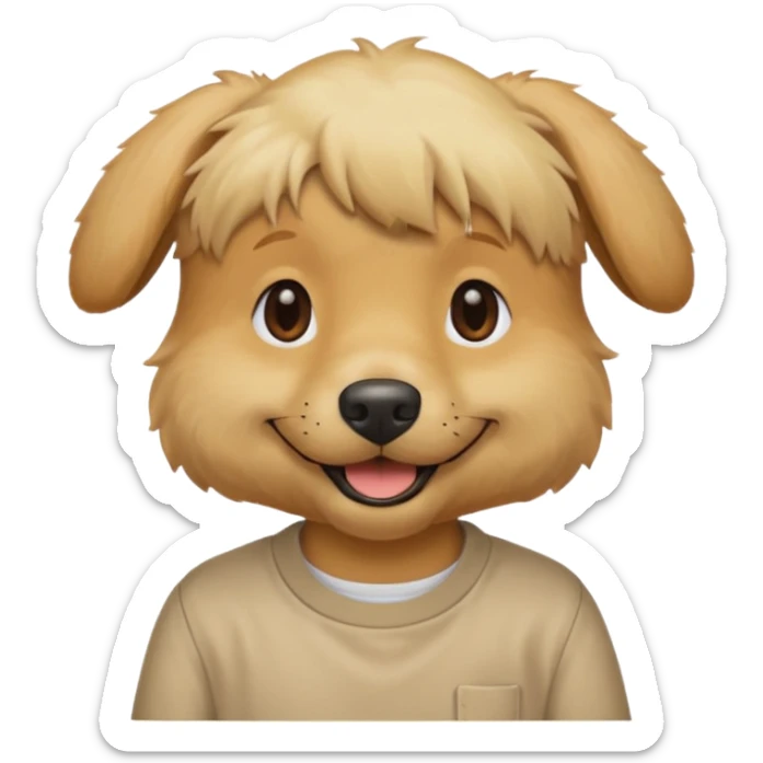 blonde hair dog with shirt sticker