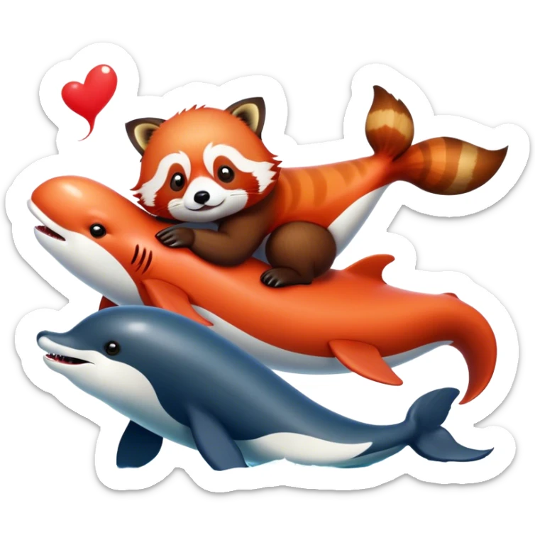 Banner that says S.T.U.F.F. that is being held by a red panda, whale, duck, and otter sticker