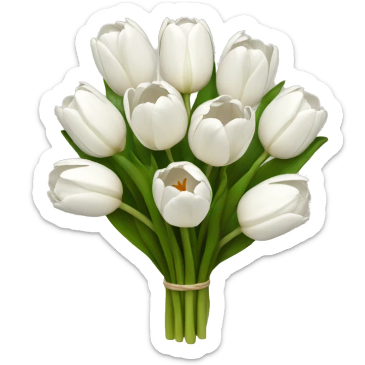 white tulip bouquet  sticker