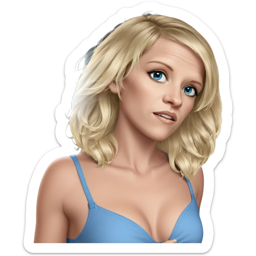 blonde girl with blue eyes sticker