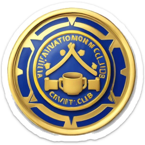 a civitan international mens club pin. it should be gold with blue accents, the word civitan should be displayed on it, and it should also ave the civitan logo. sticker