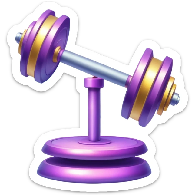 Mystical gym equipment with enchanted dumbbells, magical weight plates, and ethereal one-hour timer surrounded by energy aura and sparkles sticker