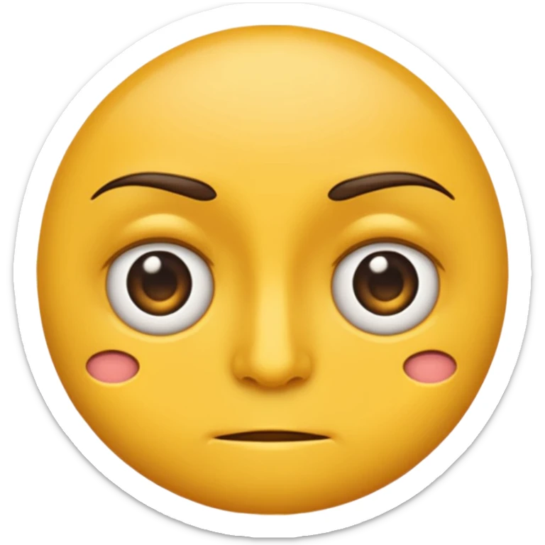 Un emoji qui fait un side eyes avec une œil plus gros que l’autre et un gros sourcil  sticker