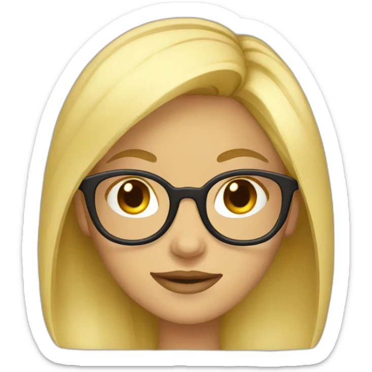 Blond girl with glasses sticker