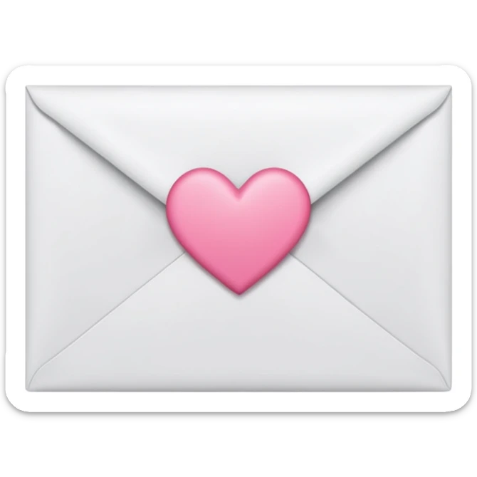 A close-up photograph of a simple white paper envelope sealed with a small, pink heart, natural lighting sticker
