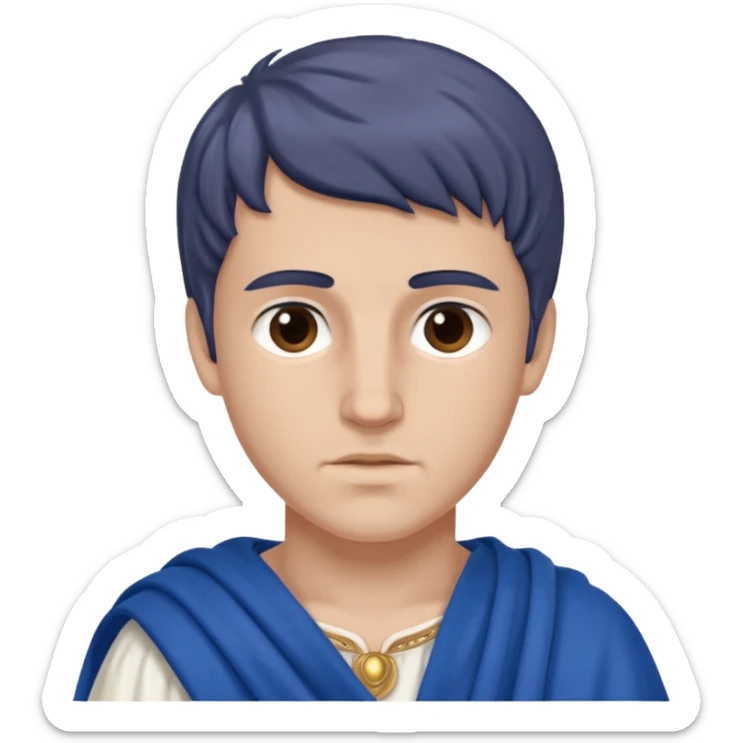 Odysseus' son Telemachus Greek young prince blue cloth brown hair sticker