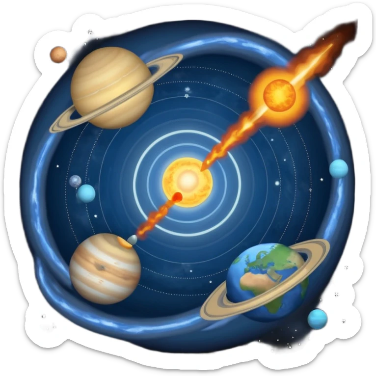 buatlah sebuah gambar visual untuk tahapan pembentukan bumi yang berasal dari teori bintang kembar
berikut tahapan nya
1 Pembentukan Dua Bintang dari Awan Gas
2 Interaksi Gravitasi
3 Pembentukan Cakram Gas dan Debu
4 Pembentukan Planetesimal dan Protoplanet
5 Terbentuknya Tata Surya sticker