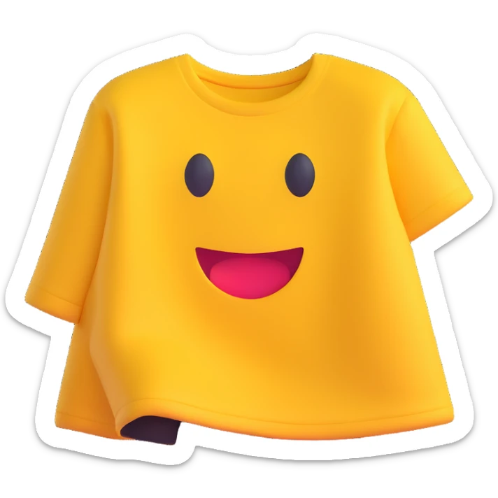 Show only the t-shirt, no arms, no body, no head, keep the 3D emoji style, no background. sticker