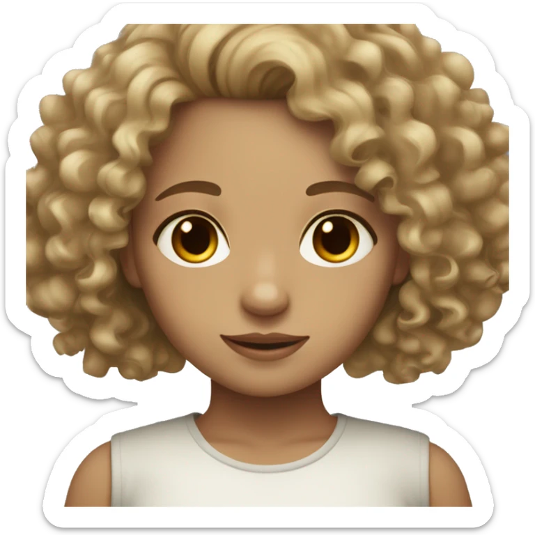 dark blond curly haired girl with pale olive skin big beautiful brown eyes sticker