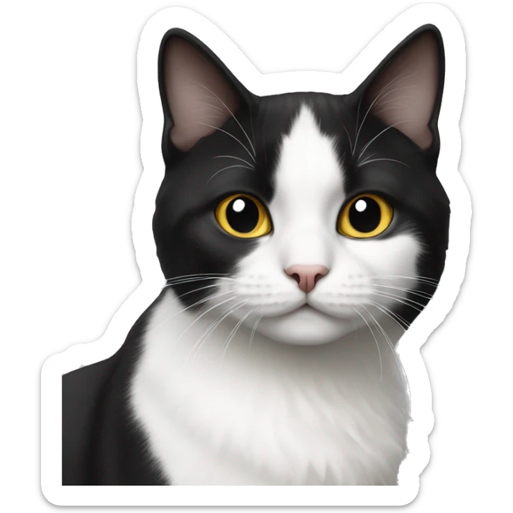 Black and white cat sticker