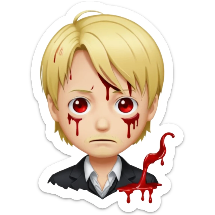 Related to chibi anime style characters of sanji animes character from his nose blood is dripping  sticker
