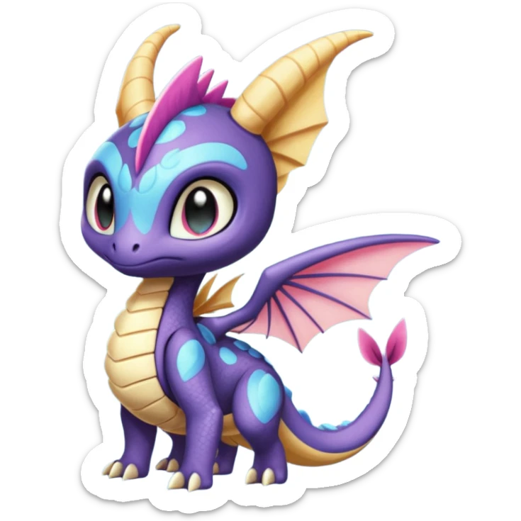 Meloetta-Cresselia-Palkia-Spyro-Toothless-Stitch-Fakémon-creature-hybrid sticker