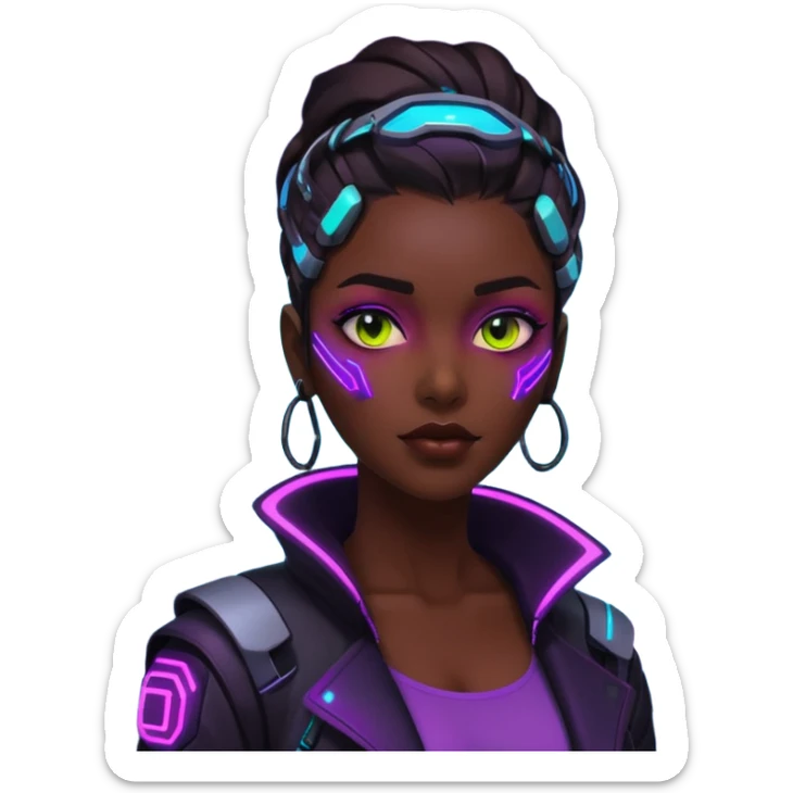 sinecraft mex in futuristic nein lights cyberpunk city sticker