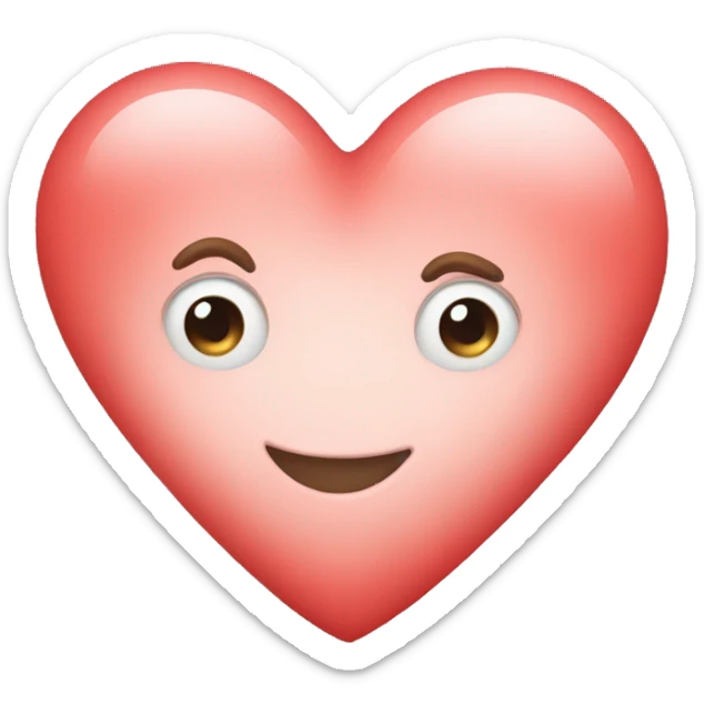 light red heart sticker