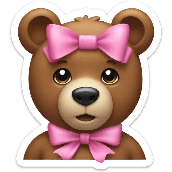 Bear pink bow  sticker