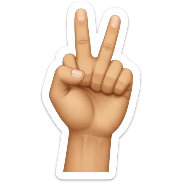 El işareti yumruk yap. Baş parmağı işaret ve orta parmağın arasından çıksın  sticker