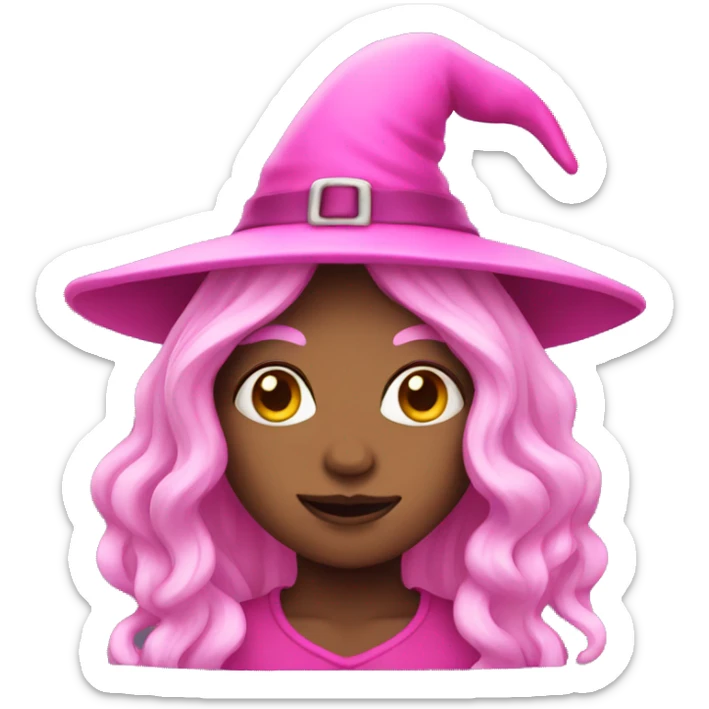 Pink witch sticker