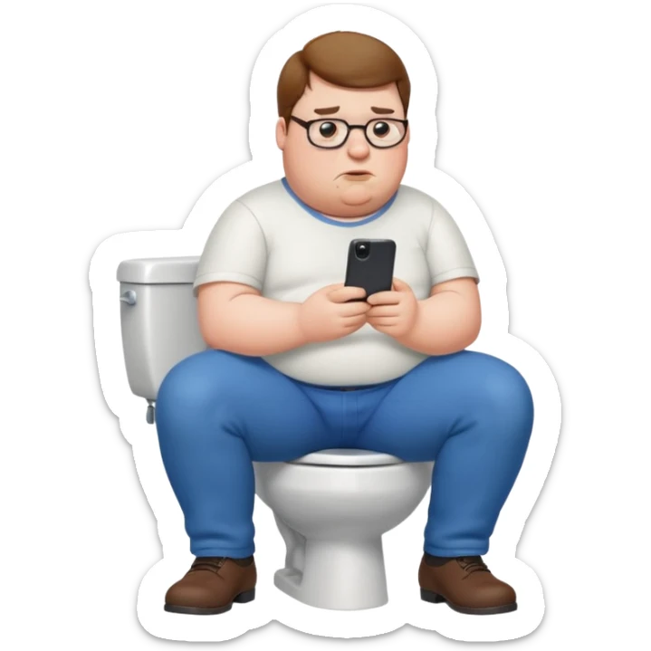 can you do  Peter Griffin sitting on the toilet playing on his phone sticker