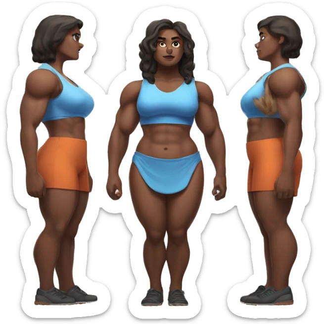 muscular gargantuan extremely muscular massive giant female woman gigantic biggest gargantuan sticker