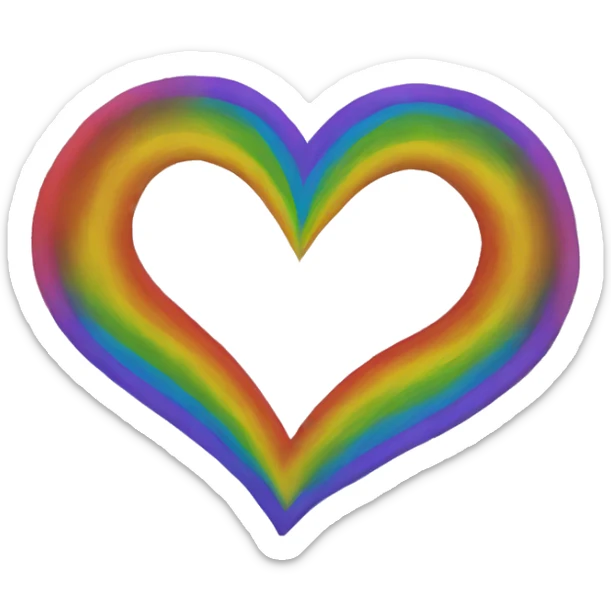 rainbow heart sticker