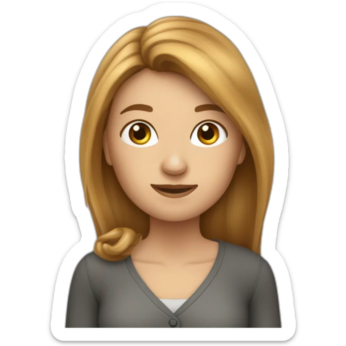 Eine Frau mit braunen Haaren und neben ihr steht ein Pferd sticker