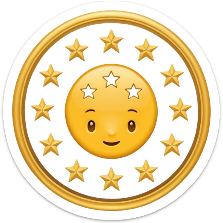 Can u make a emoji with 15 stars in a circle no face no nothin just lines and nothing in the middle and the stars have nothing it in too sticker
