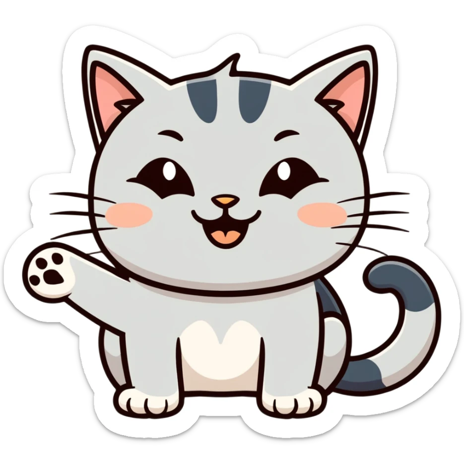 Cat flirting sticker