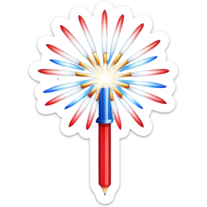 sparkler emoji with red, white, and blue colors for the Fourth of July sticker