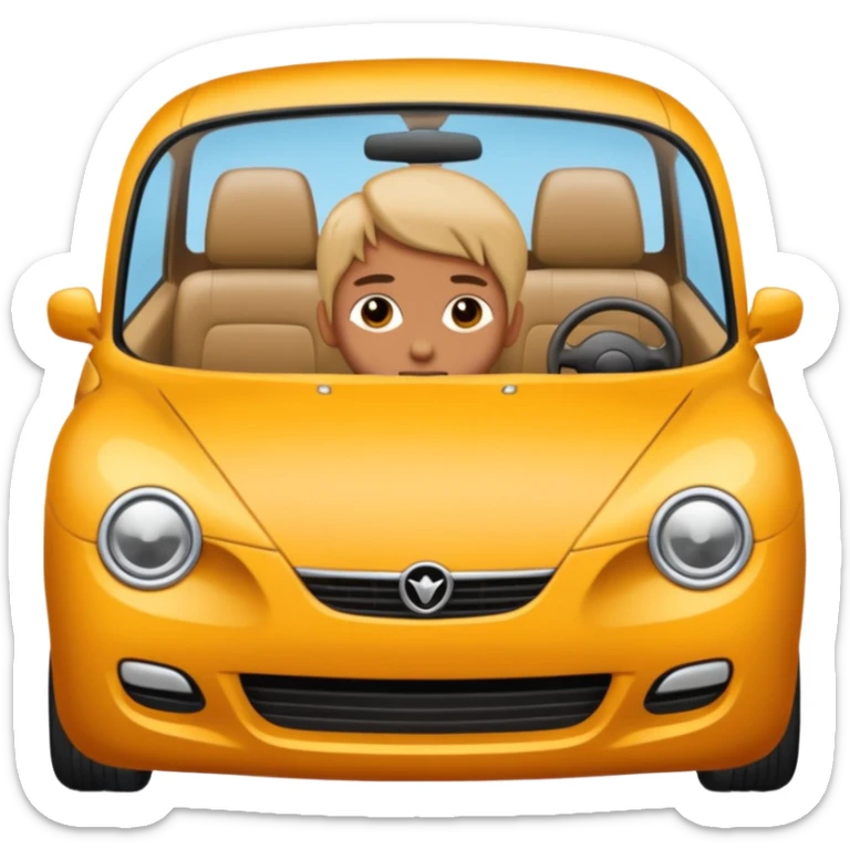 Hard shaped in a car sticker