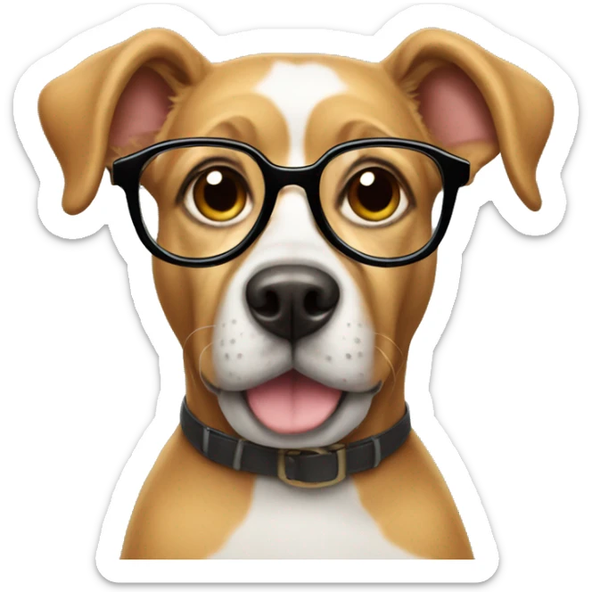 Dog wearing glasses  sticker