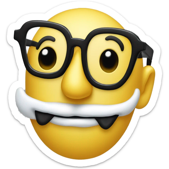 A yellow smiley face with nostrils in the style of Groucho Marx. In other words, a yellow plastic nose. Plus black horn-rimmed glasses with artificial black eyebrows, no moustache sticker