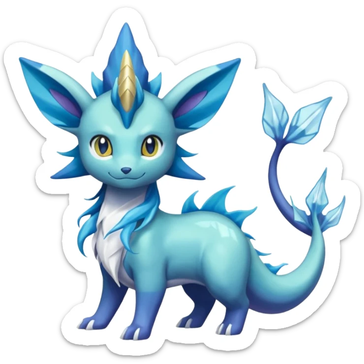 Suicune-Aurorus-Vaporeon-Meganium-fusion (full body) sticker