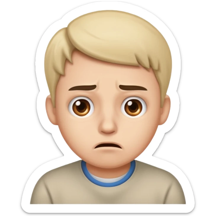 I need you to make an emoji of the gen z stare (young person like 20 yro’, like confusion, disgusted and kinda bored  sticker