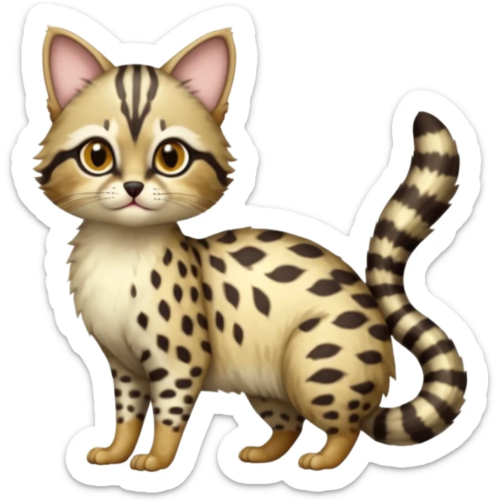 Civet-Genet-Numbat-Persian-cat-Ocicat-hybrid-fusion, full body sticker