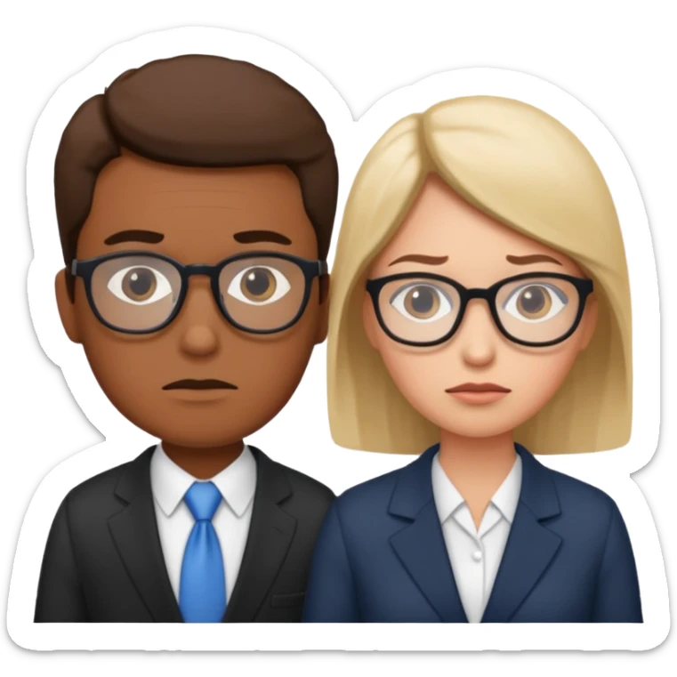 Can you draw these as normal people and not as doctors!!!! They need to have some concern on their face. They need to consider two product options. sticker